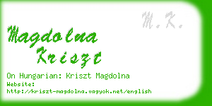 magdolna kriszt business card